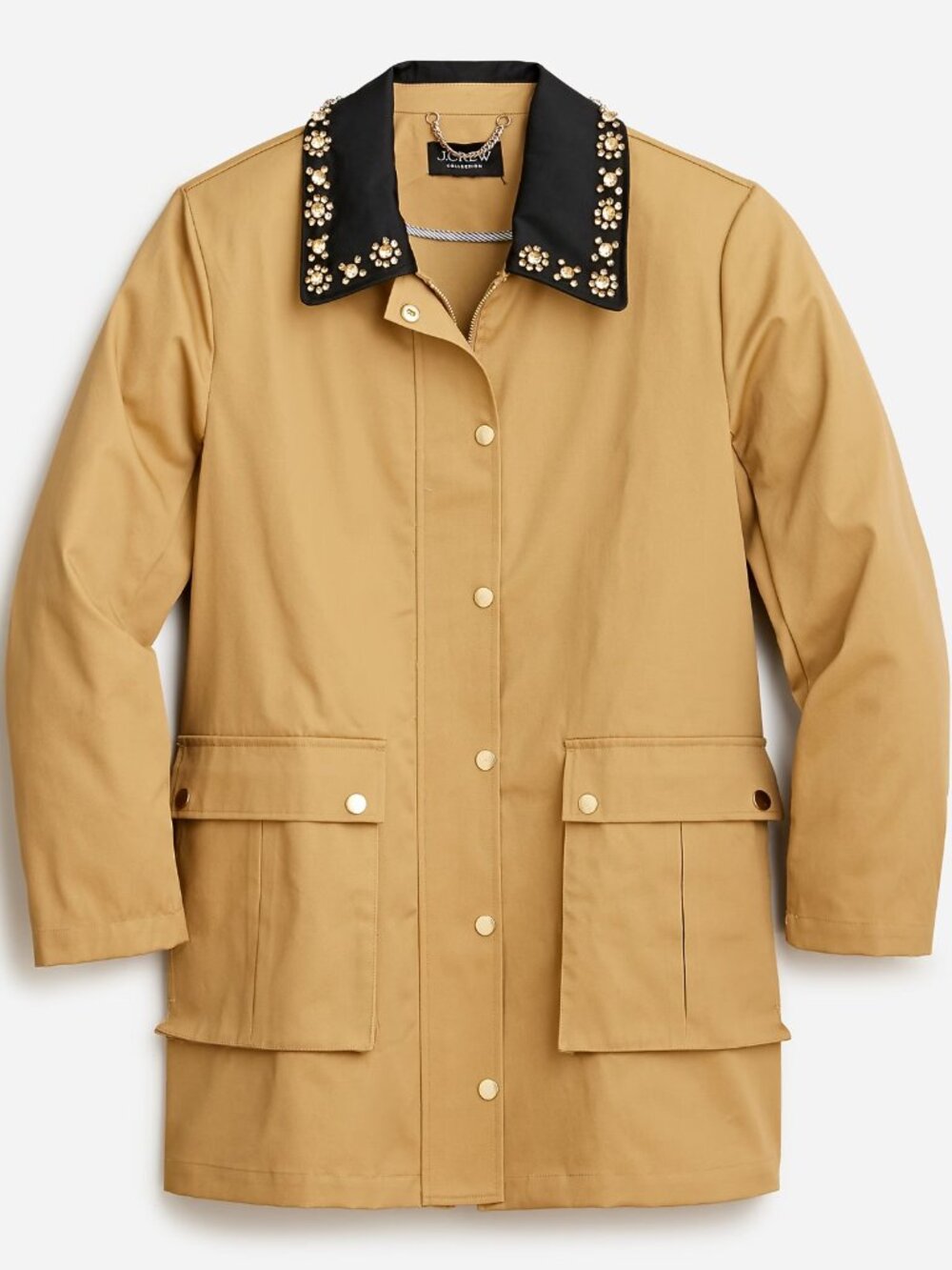 NWT J.Crew Collection Barn Jacket in Honey Brown with Embellished Collar XXL